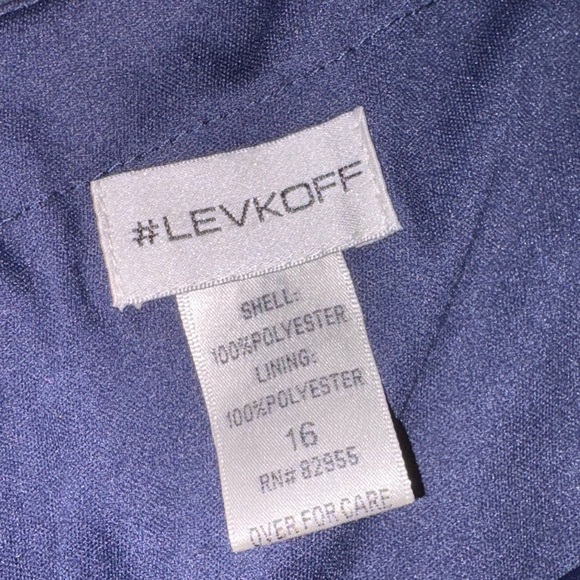 Bill Levkoff NWT Size 16 Navy Blue Queen Anne Neckline Bridesmaid Evening Gown - Picture 6 of 10